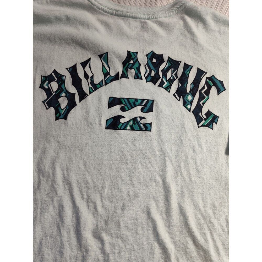 Billabong Large Premium Cotton T-shirt Light Blue Back Big Logo 818